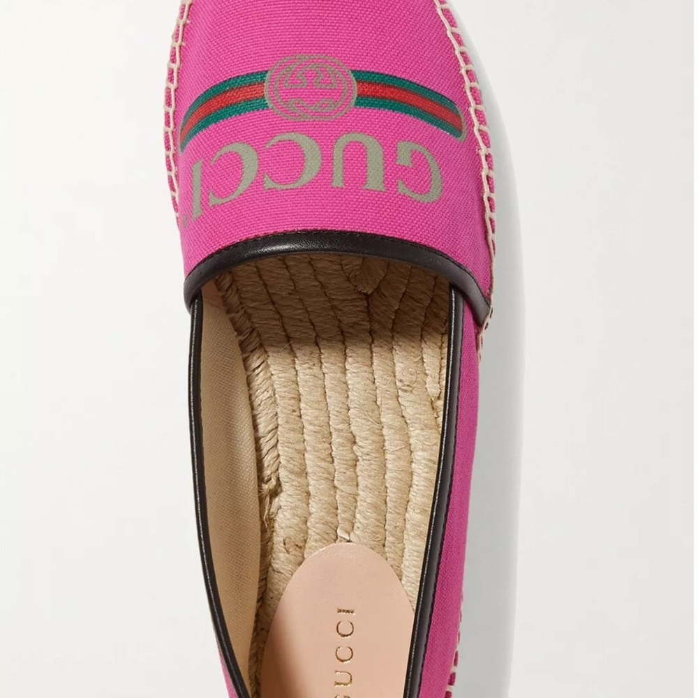 Gucci Pink Canvas Espadrilles Size 39.5 Authentic - Picture 2 of 14